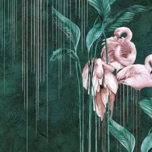 Изображение #32251 Drawn flamingos green